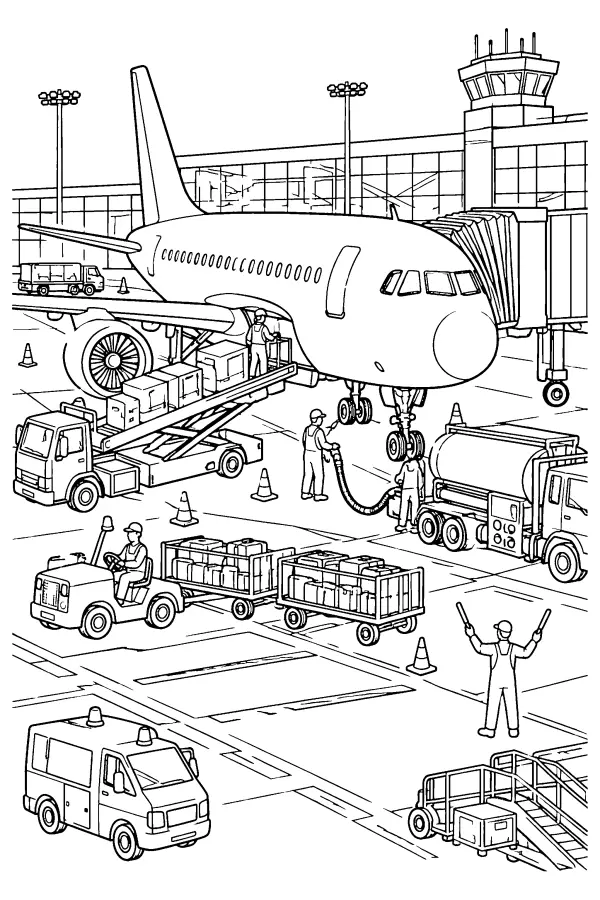 Busy Airport Apron
