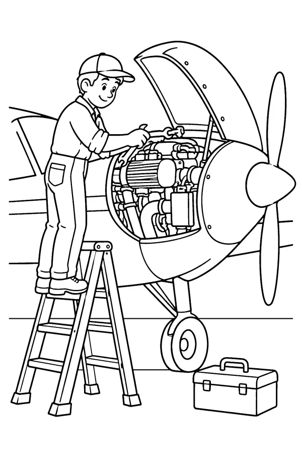 Mechanic On Ladder