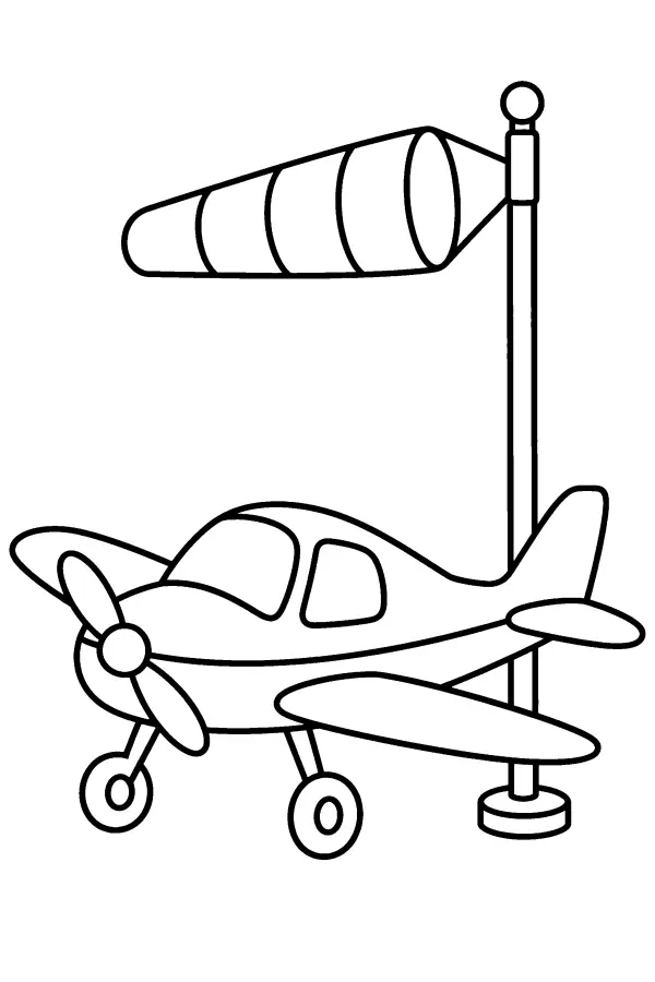 Plane Beside Windsock