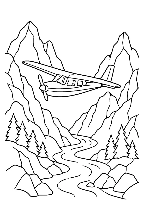 Plane Over Mountain Pass