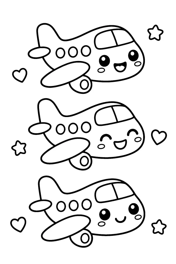Three Kawaii Airplanes