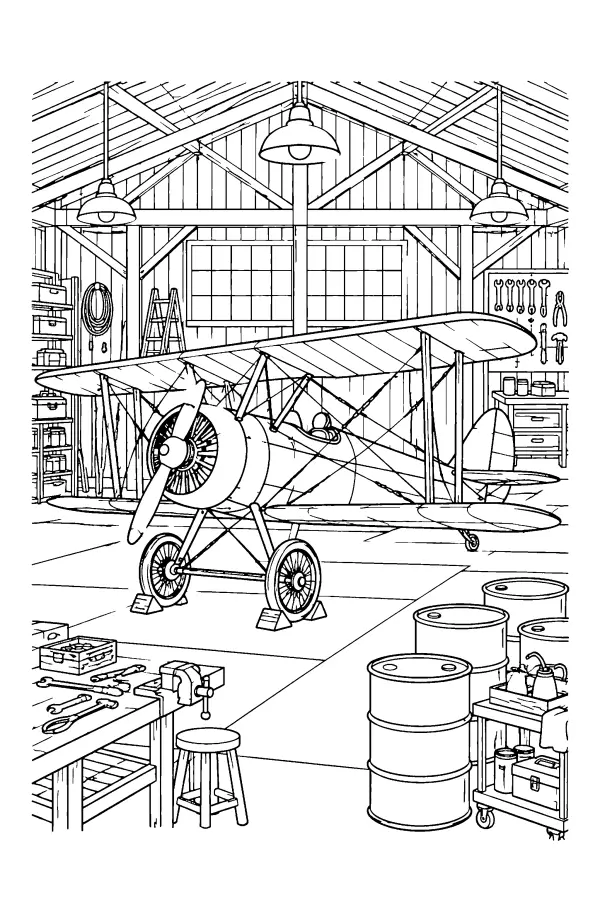 Vintage Biplane Hangar
