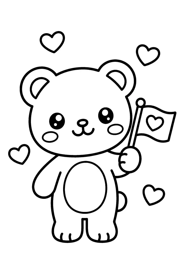 Bear With Flag