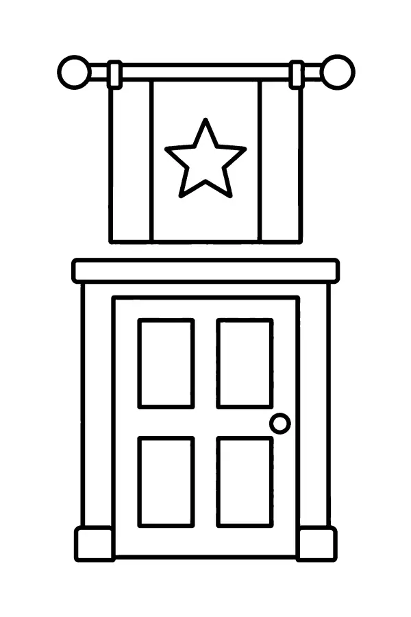 Flag Above Doorway