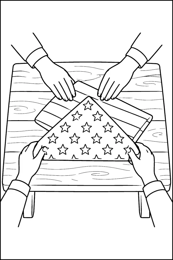 Hands Folding Flag