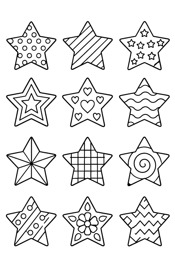 Patterned Stars Grid