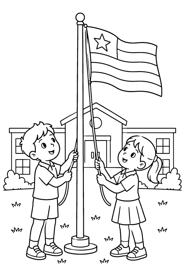 Schoolyard Flag Raising