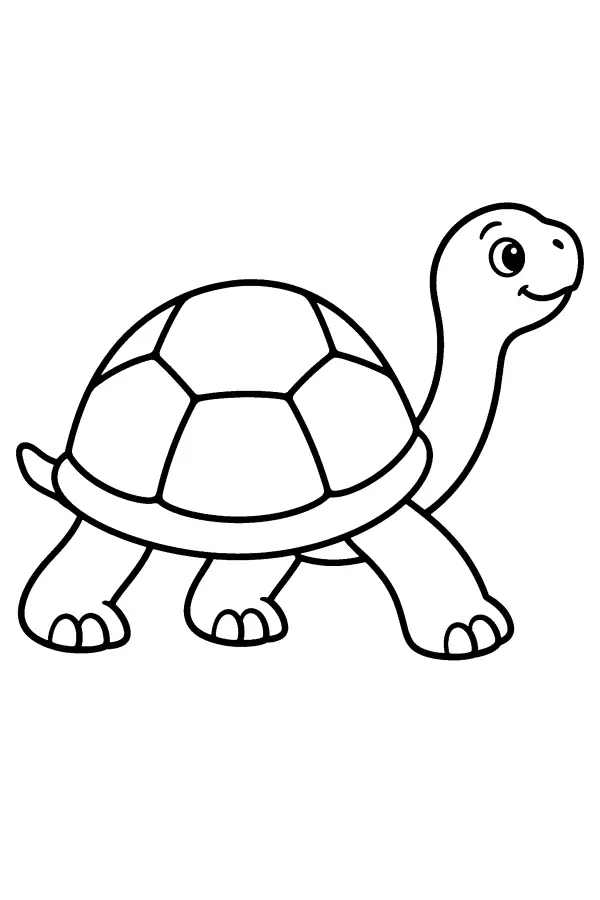 Dessin à colorier d’une tortue qui marche