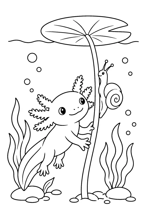 Axolotl And Snail