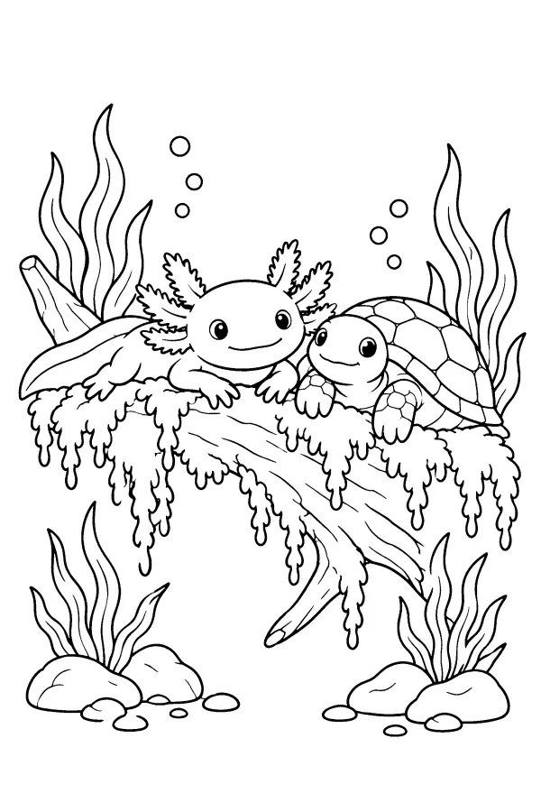 Axolotl And Turtle Rest