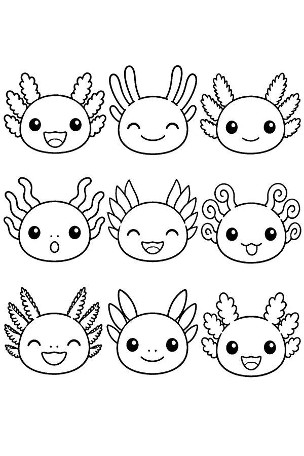 Axolotl Face Grid