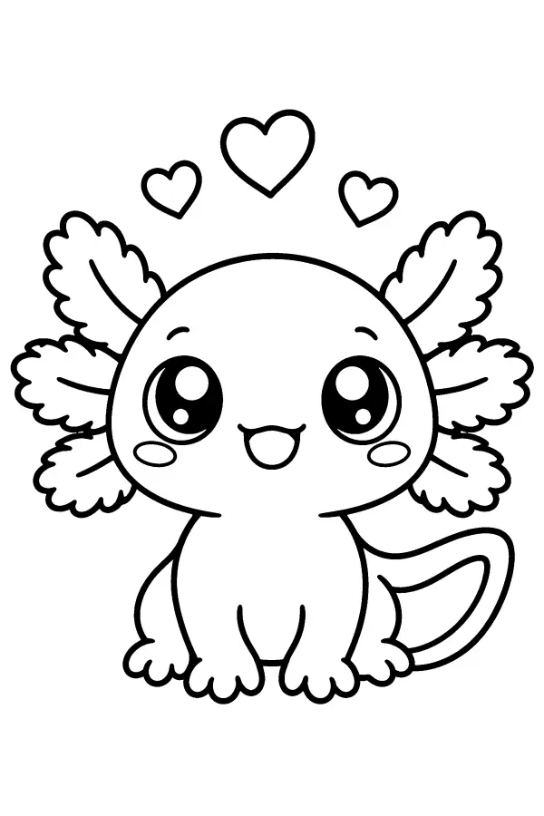 Axolotl With Hearts
