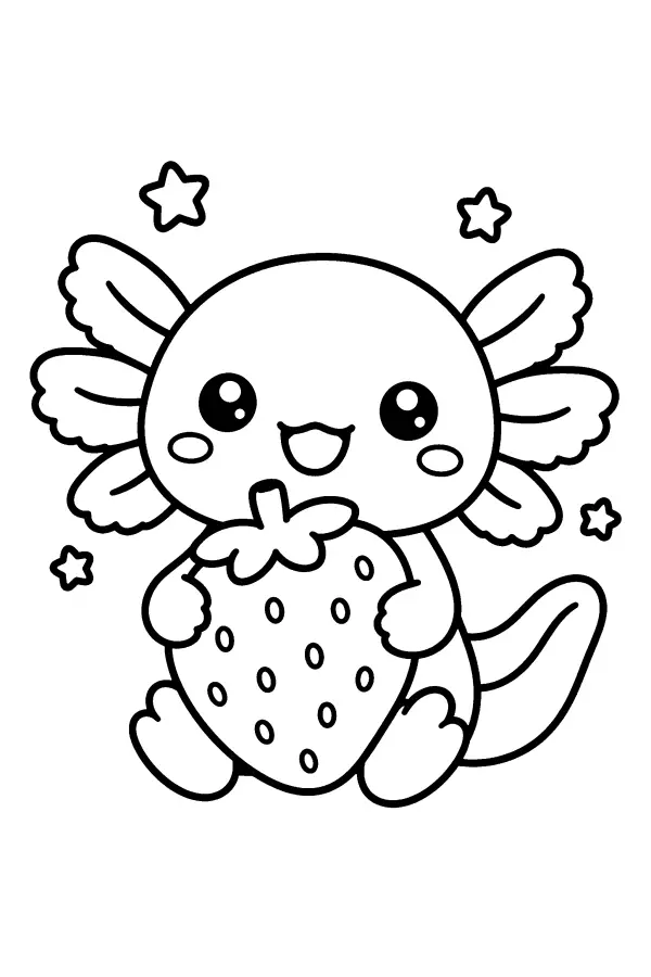Axolotl With Strawberry