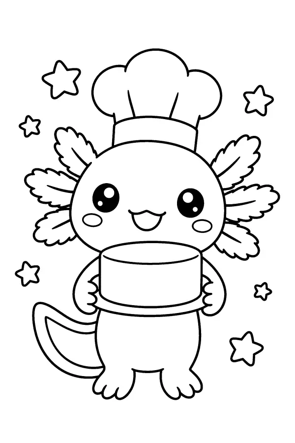 Chef Axolotl Cake