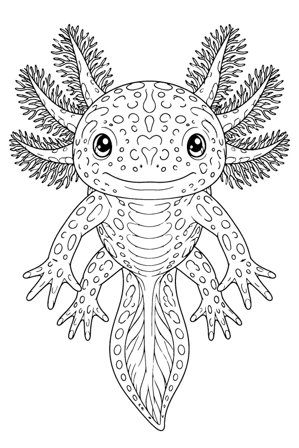 Frontal Axolotl Portrait