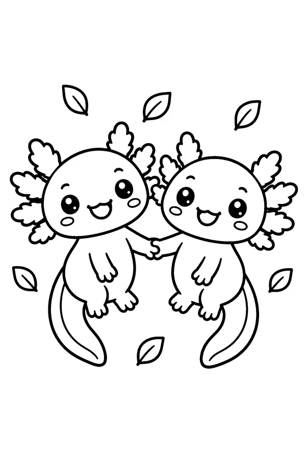 Two Axolotl Friends