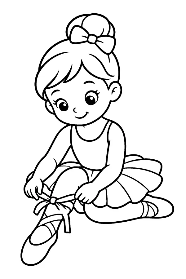 Ballerina Tying Shoe