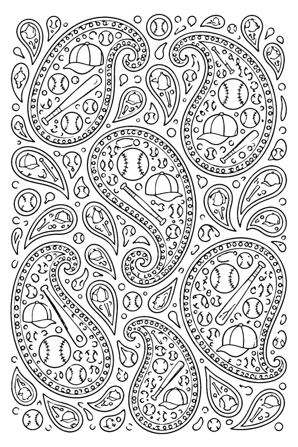 Baseball Paisley Doodle