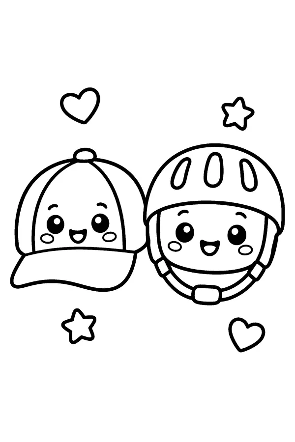 Smiling Cap And Helmet