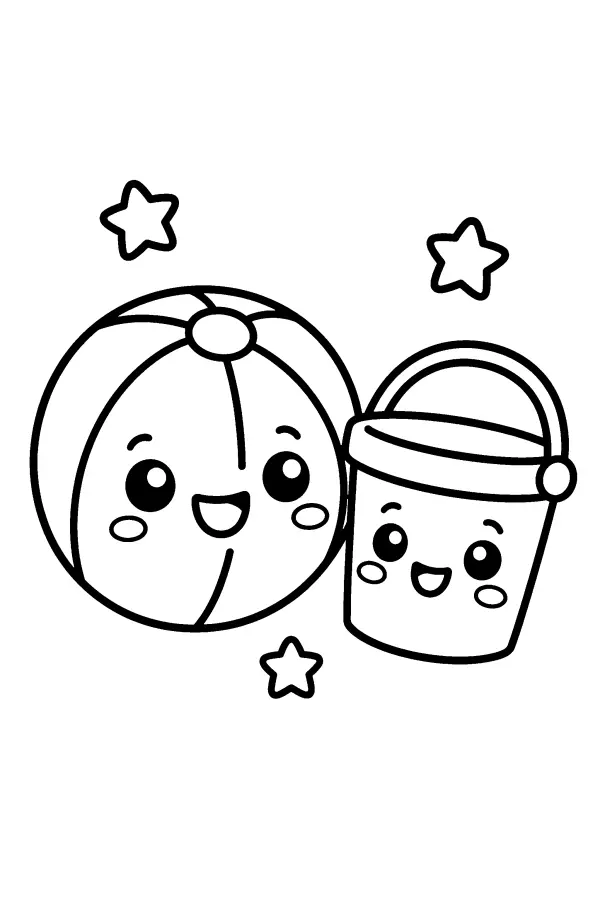 Beach Ball And Bucket