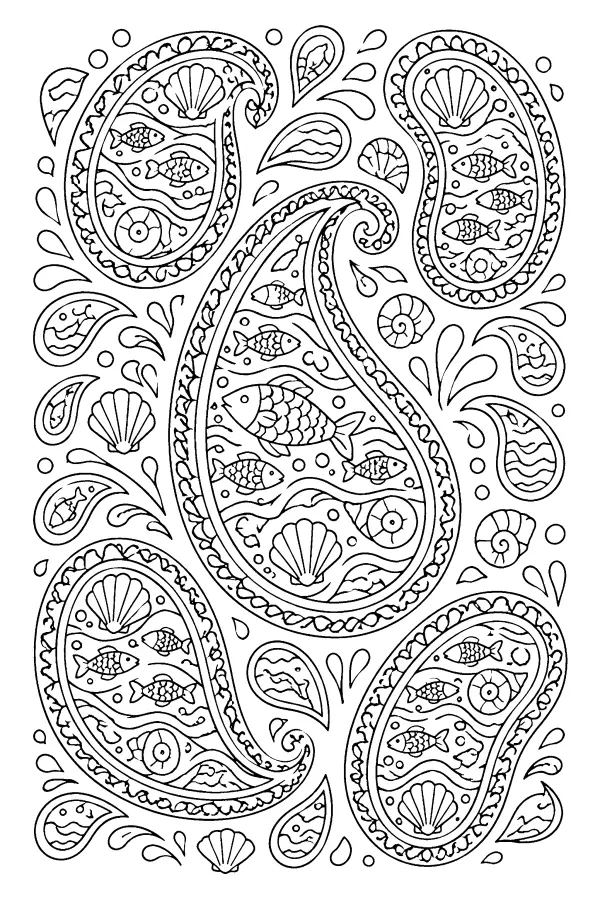Seaside Paisley Pattern