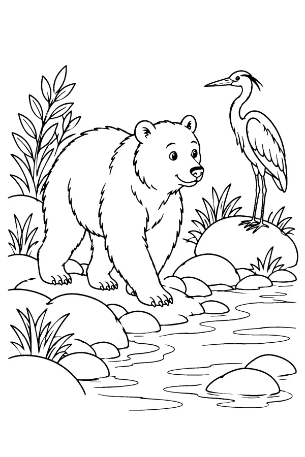Bear On Riverbank