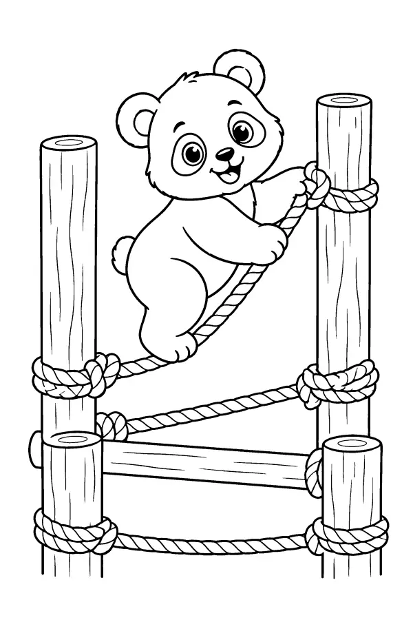 Panda On Rope Frame