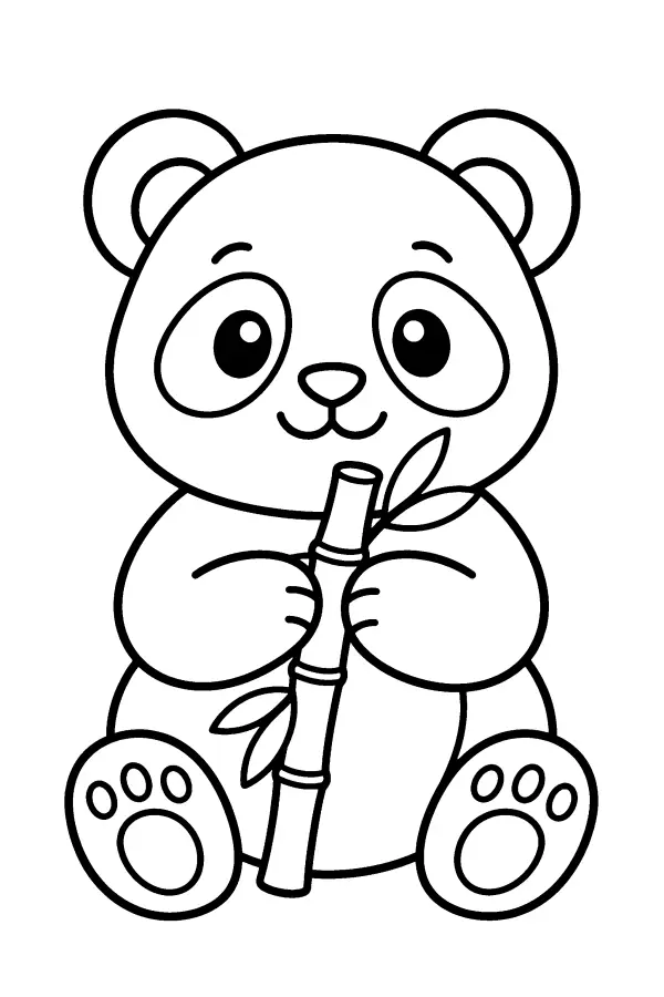 Panda With Bamboo