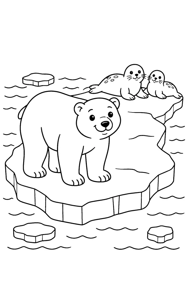 Polar Bear On Ice