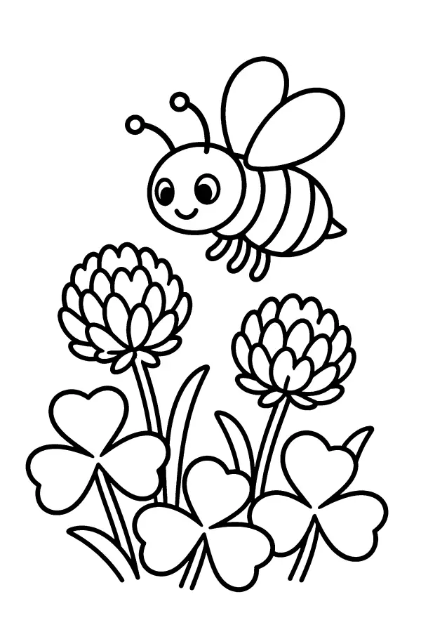 Bee Over Clover Patch