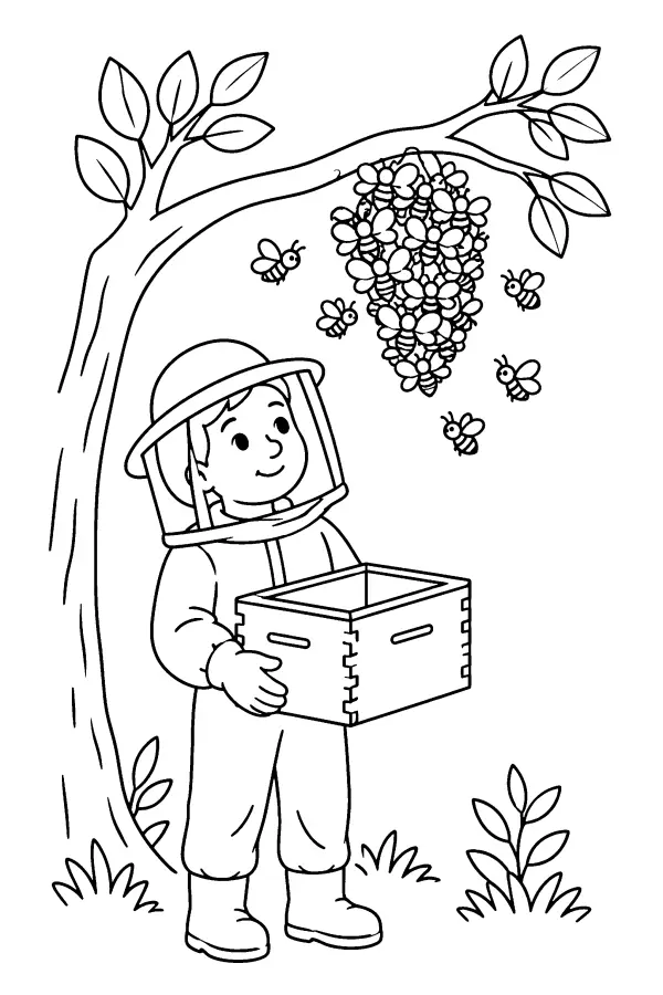 Beekeeper Under Branch
