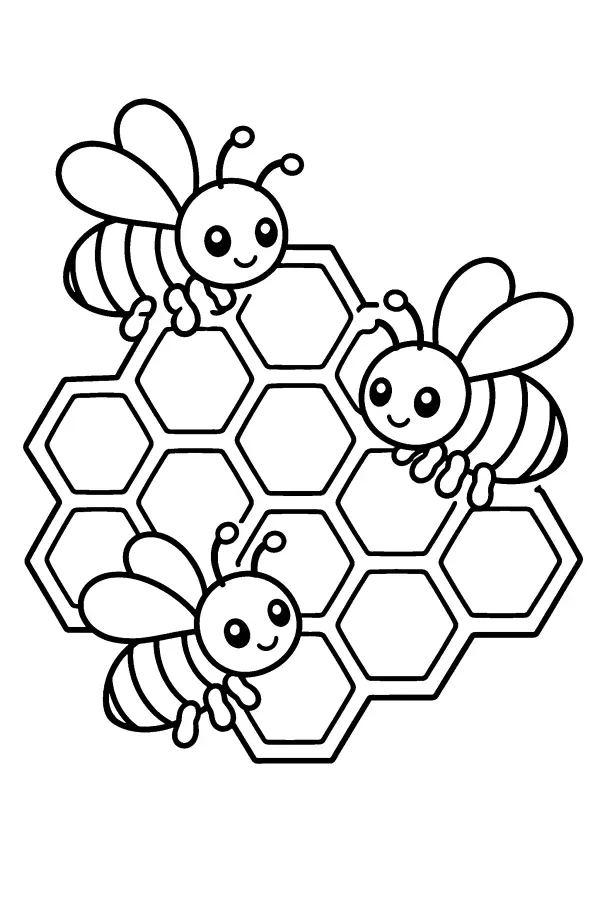Bees On Honeycomb