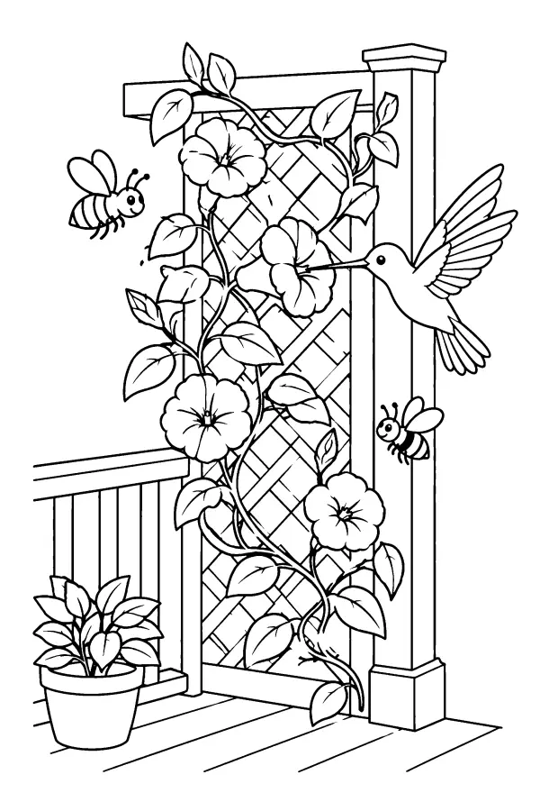 Hummingbird Porch Trellis