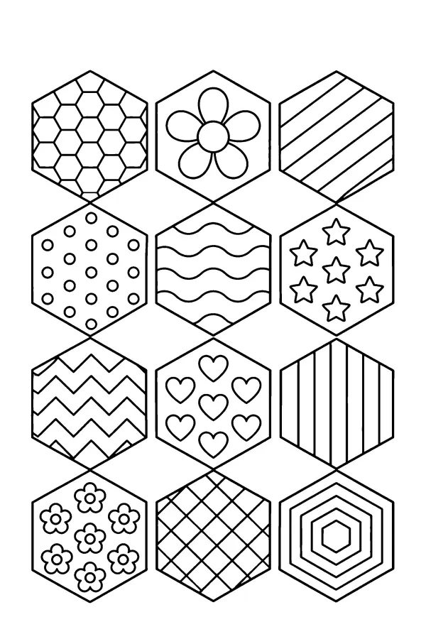 Patterned Hexagon Grid