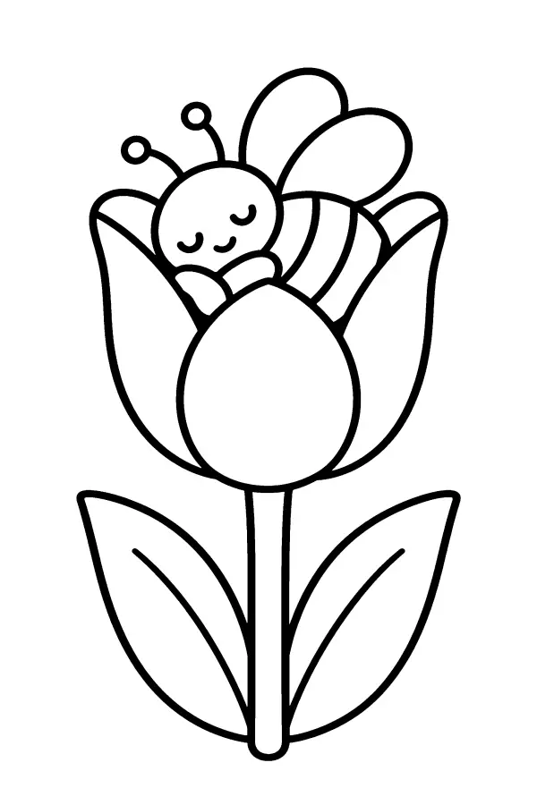 Sleeping Tulip Bee