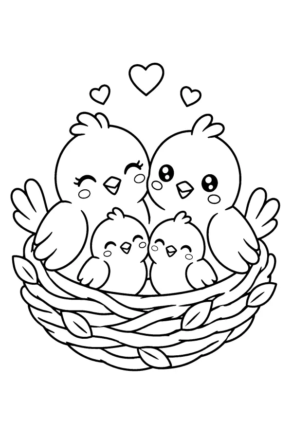 Bird Family Nest