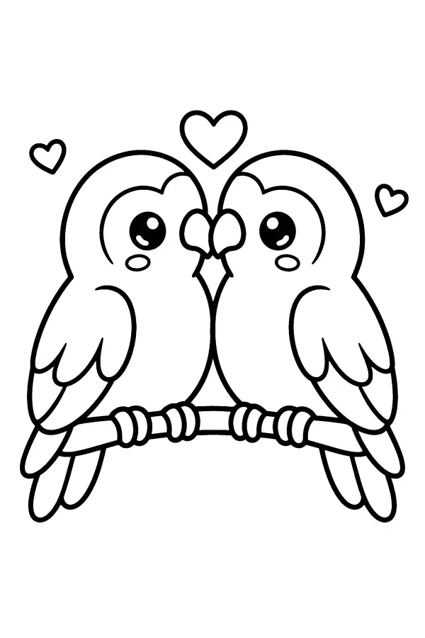 Heart Beak Birds