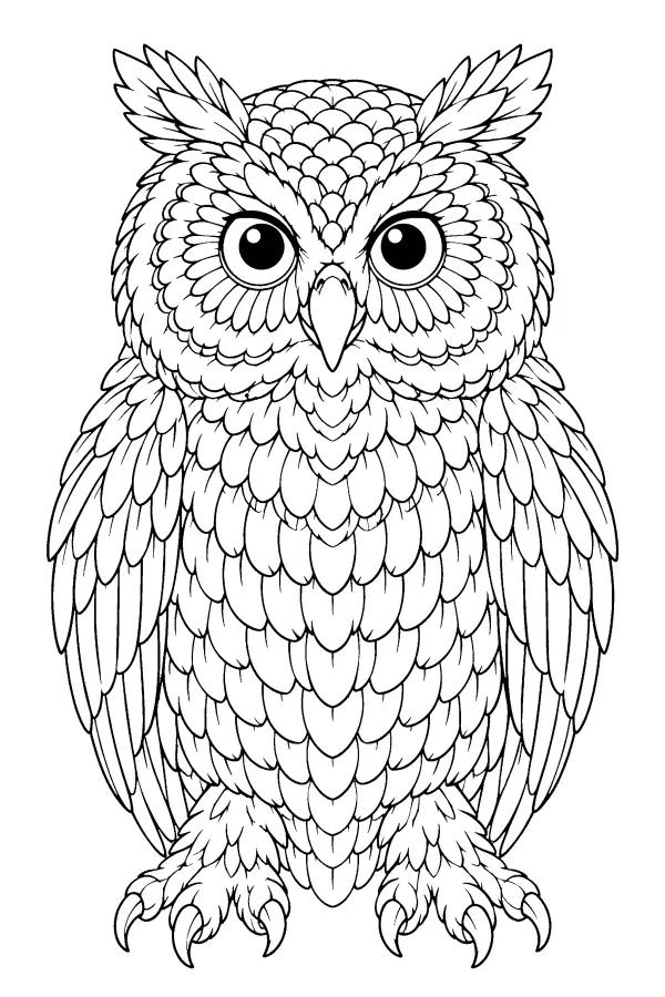 Layered Owl Portrait