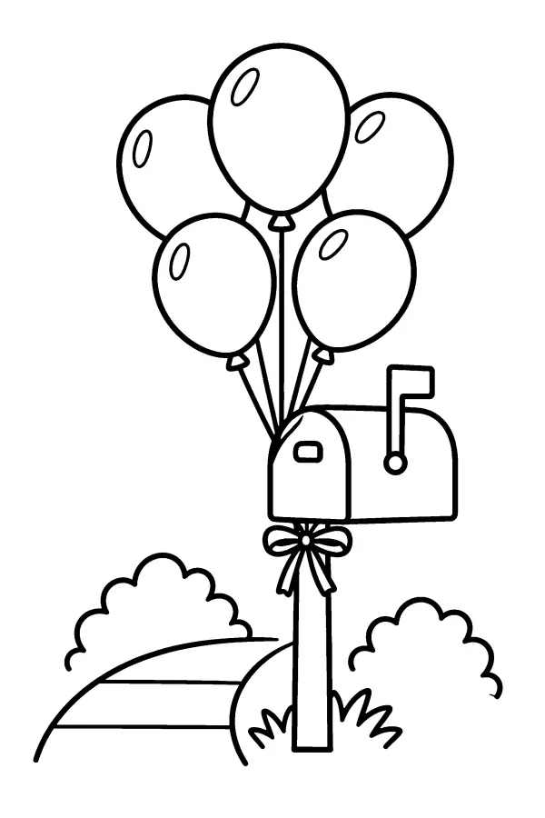 Balloons By The Mailbox