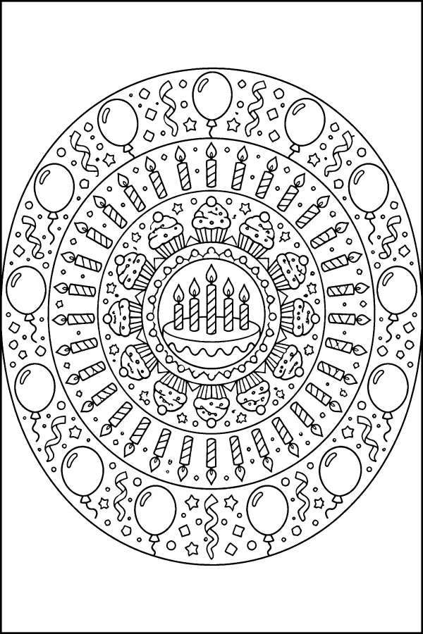 Birthday Celebration Mandala