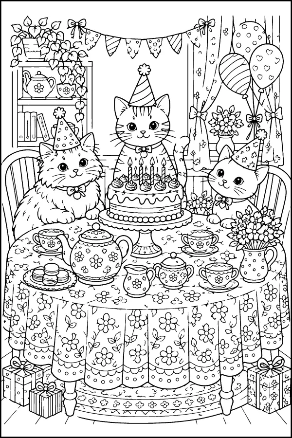 Cats At Tea Party