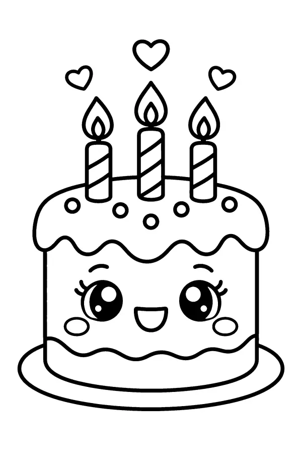 Happy Cake With Hearts