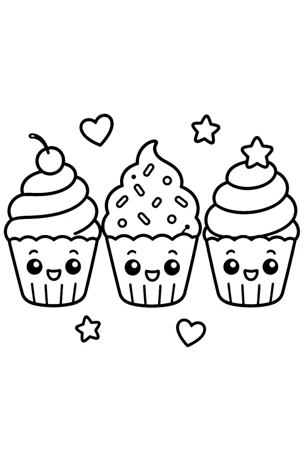 Smiling Cupcake Row