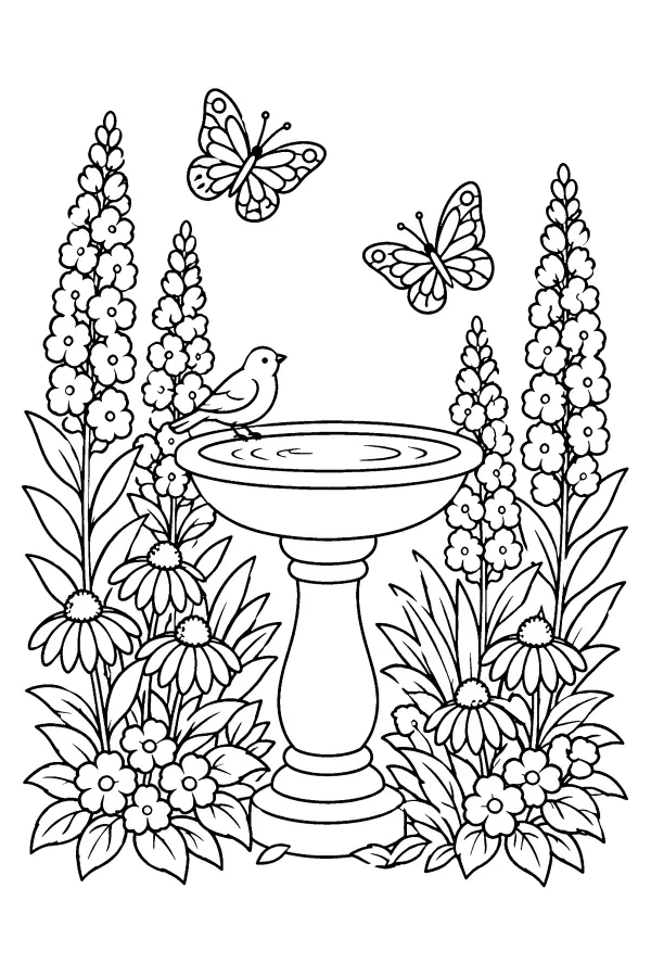 Butterfly Garden Birdbath