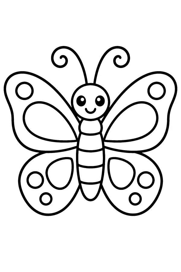 Butterfly With Curling Antennae