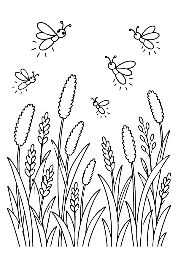 Fireflies Over Meadow