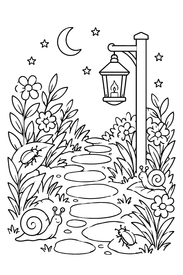 Moonlit Garden Path
