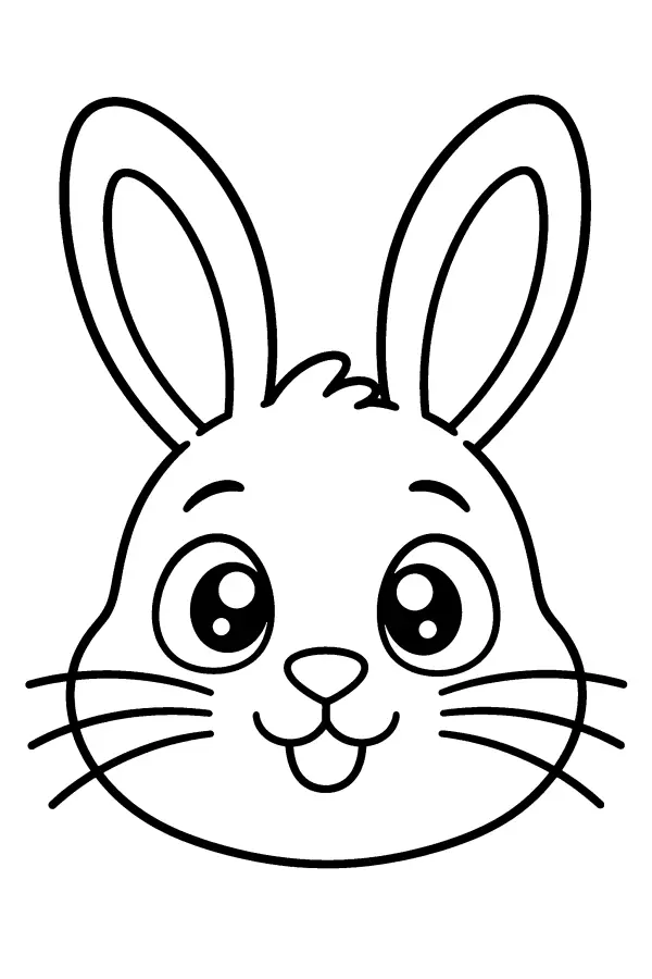 Dessin à colorier d’un visage de lapin en gros plan
