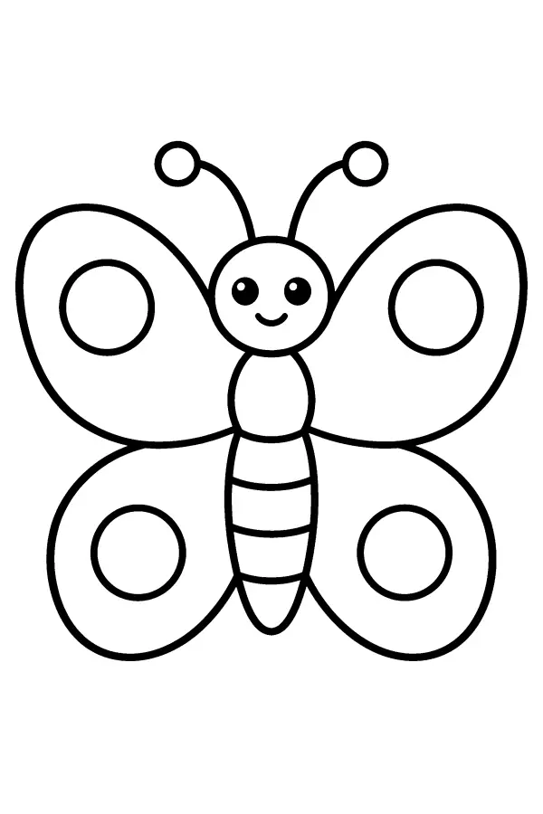Coloriage facile d’un papillon à quatre taches