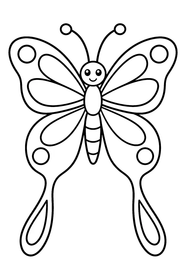 Coloriage d’un papillon aux ailes à longues queues